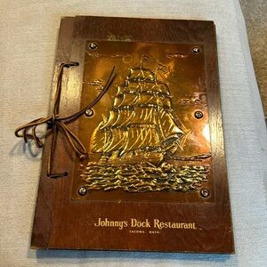 Johnnys  dock restaurant Tacoma, Washington Wood menu vintage